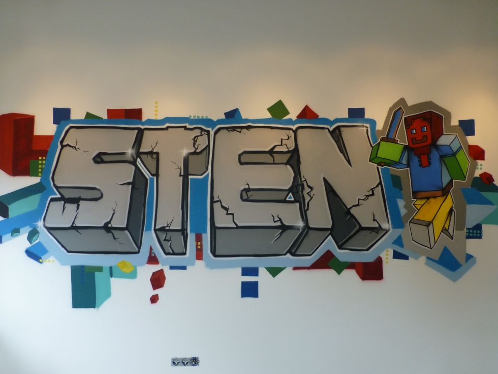 wall art minecraft graffiti